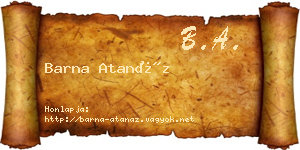 Barna Atanáz névjegykártya