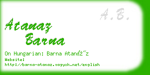 atanaz barna business card